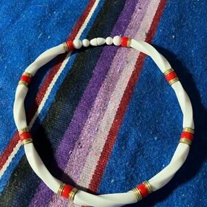White and Red chocker design Necklace